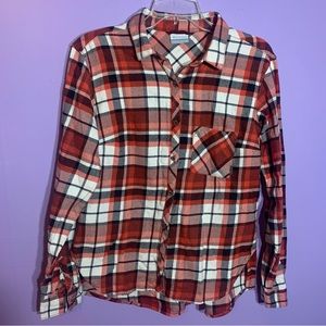 Columbia Red Plaid Flannel Button Up